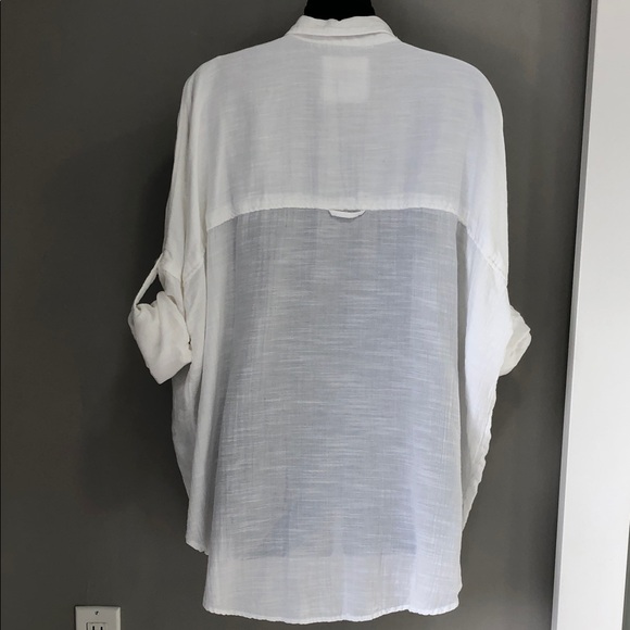 🦅American Eagle Women’s Oversized Button-Down Shirt – White – XXS - Picture 7 of 13